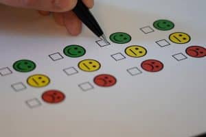 Encuestas de satisfacción. Rellenando una encuesta.