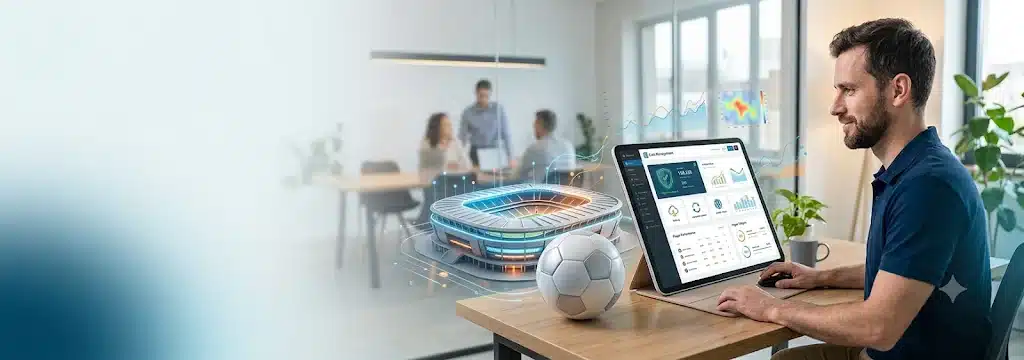 Auditour. Empresa especializada comunicación digital para clubes y profesionales del fútbol. Profesional trabajando