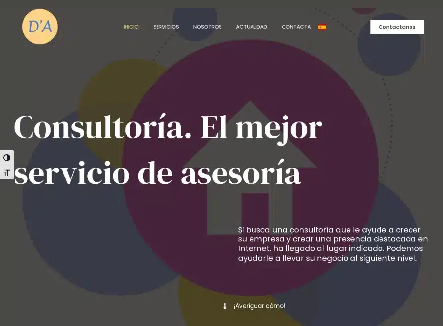 D'Artagnan Consultoría. Portada de la web desarrollada por Auditour.